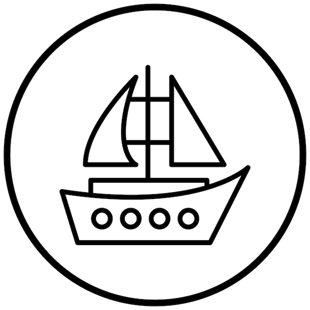 Diseño vectorial del estilo del icono del velero