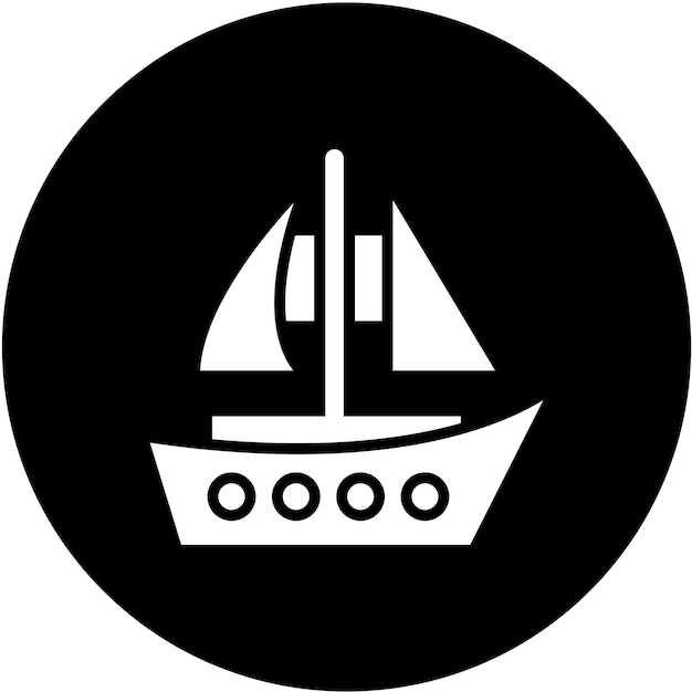 Diseño vectorial del estilo del icono del velero