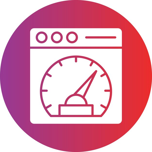 Diseño vectorial Estilo del icono de velocidad de la página