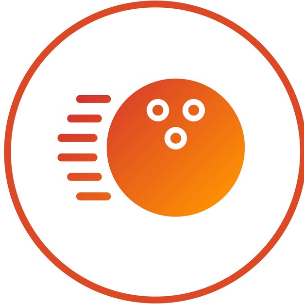 Diseño vectorial del estilo del icono de velocidad de la pelota