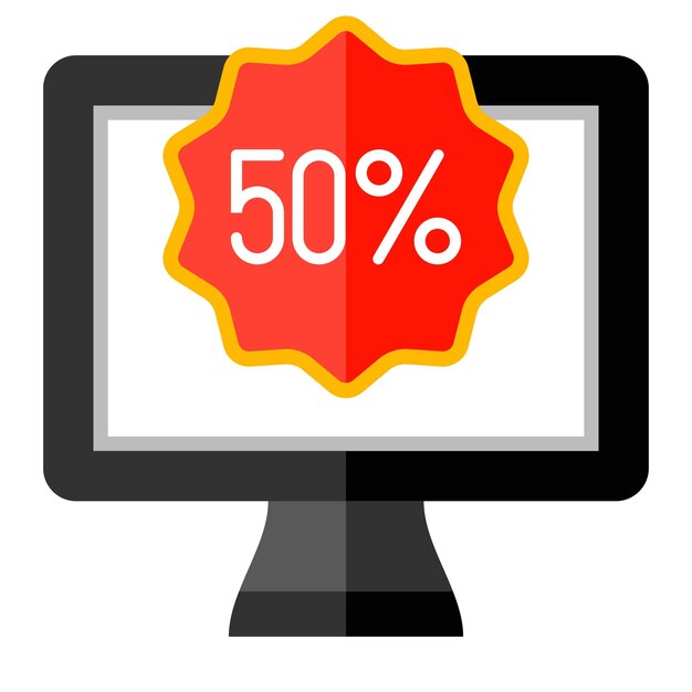Diseño vectorial Estilo de icono de venta en línea