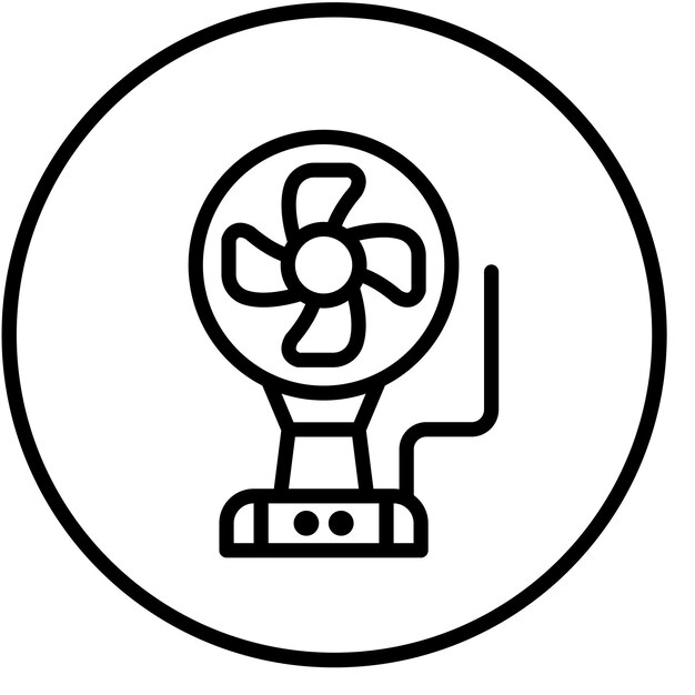Diseño vectorial Estilo del icono del ventilador eléctrico