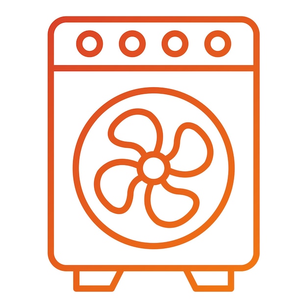 Diseño vectorial Estilo del icono del ventilador eléctrico