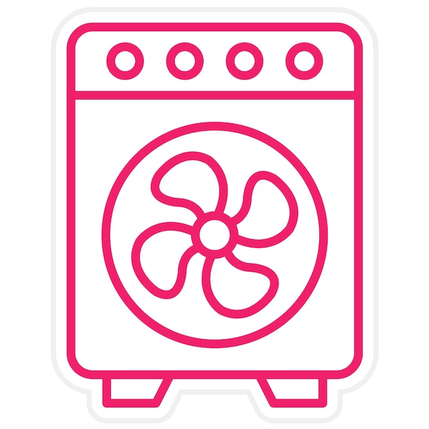 Diseño vectorial Estilo del icono del ventilador eléctrico