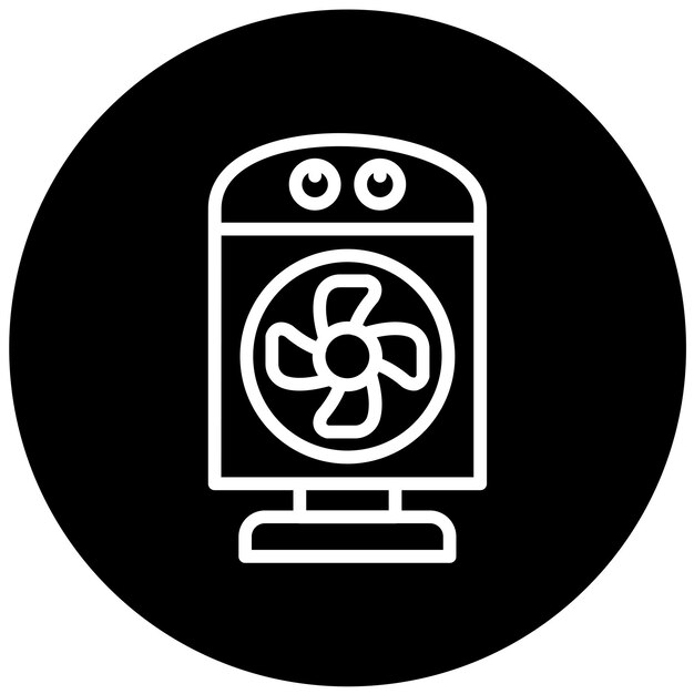 Diseño vectorial Estilo de icono de ventilador portátil