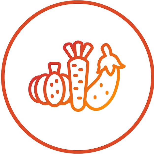 Diseño vectorial estilo de icono de verduras