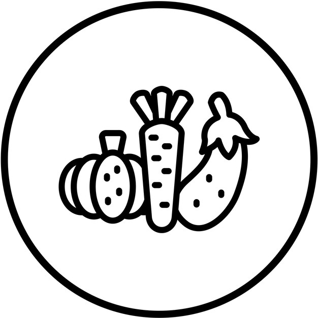 Vector diseño vectorial estilo de icono de verduras