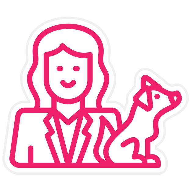 Diseño vectorial Estilo de icono de veterinario femenino