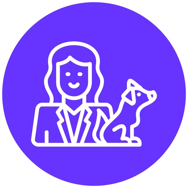 Diseño vectorial Estilo de icono de veterinario femenino