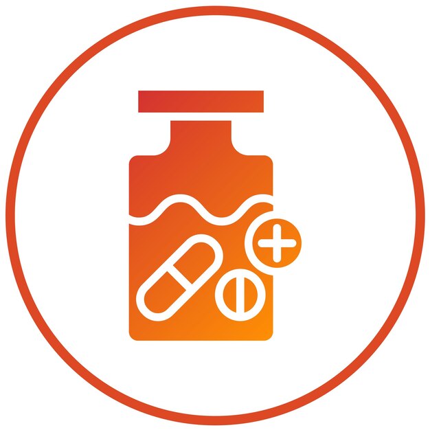Diseño vectorial Estilo del icono del vial de medicamentos
