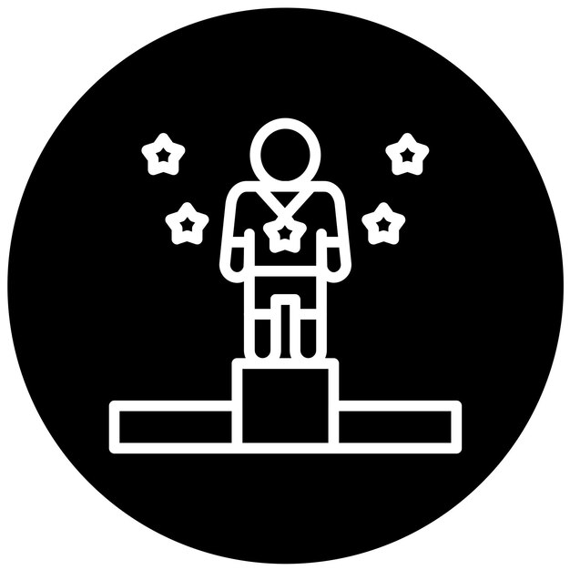 Diseño vectorial Estilo de icono de victoria vibrante
