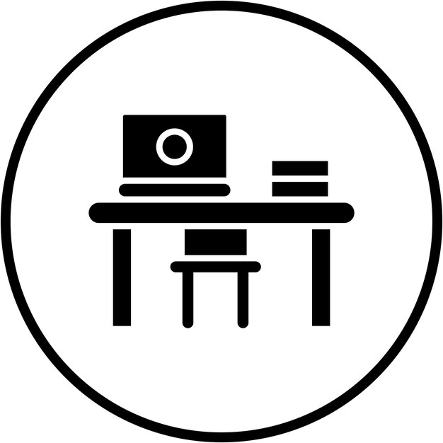 Diseño vectorial de estilo de icono de vida de la oficina