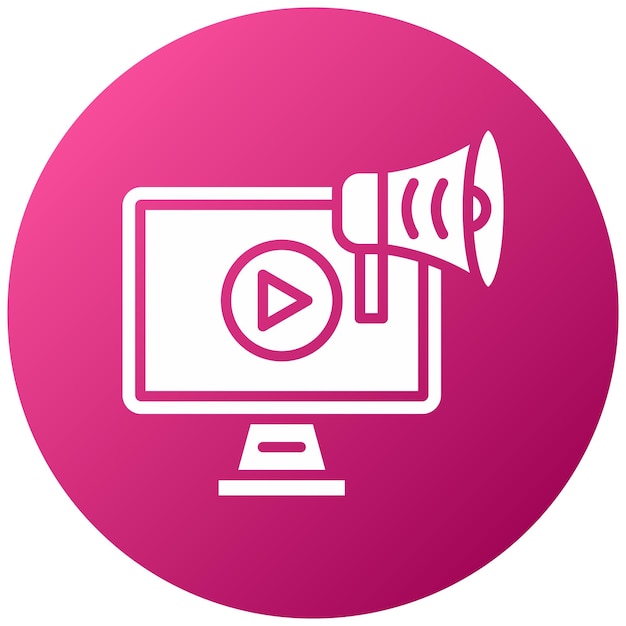 Diseño vectorial de estilo de icono de video marketing