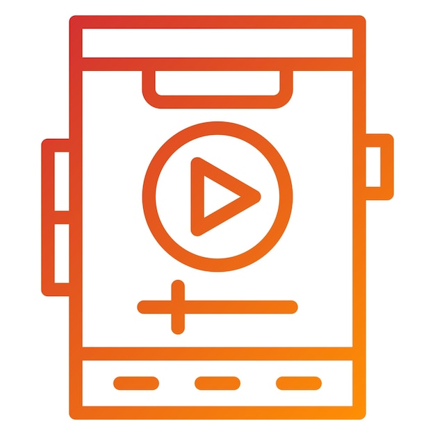 Diseño vectorial de estilo de icono de video móvil