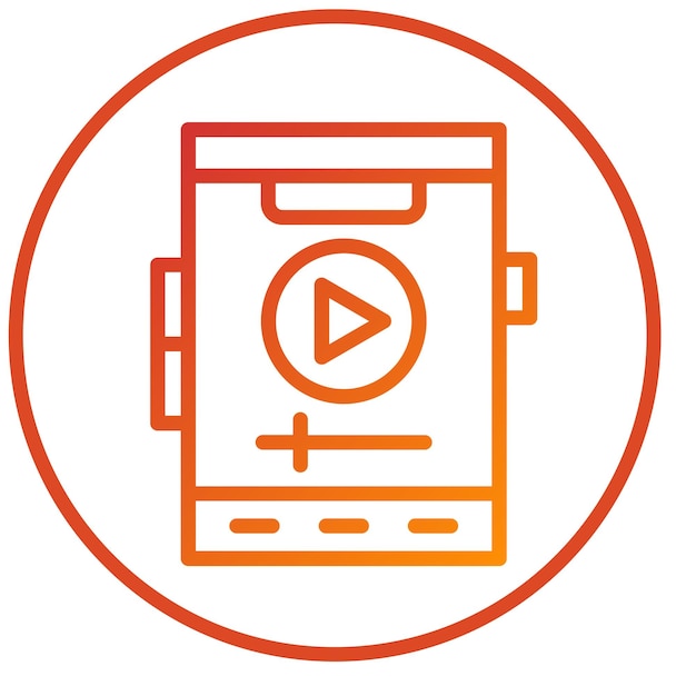 Diseño vectorial de estilo de icono de video móvil