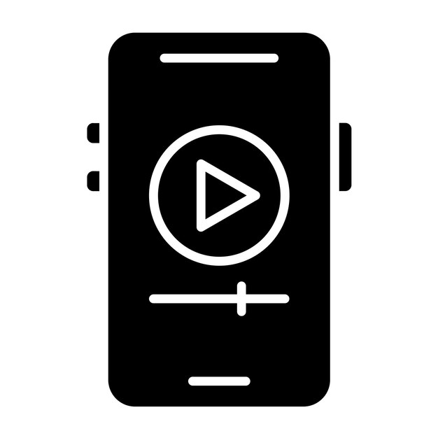 Diseño vectorial de estilo de icono de video móvil