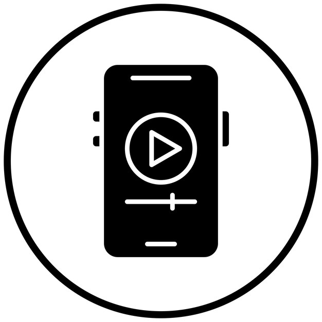 Diseño vectorial de estilo de icono de video móvil
