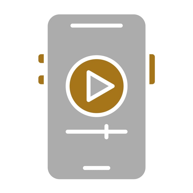 Diseño vectorial de estilo de icono de video móvil
