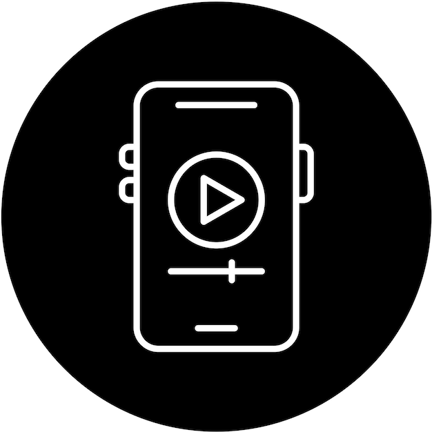Diseño vectorial de estilo de icono de video móvil