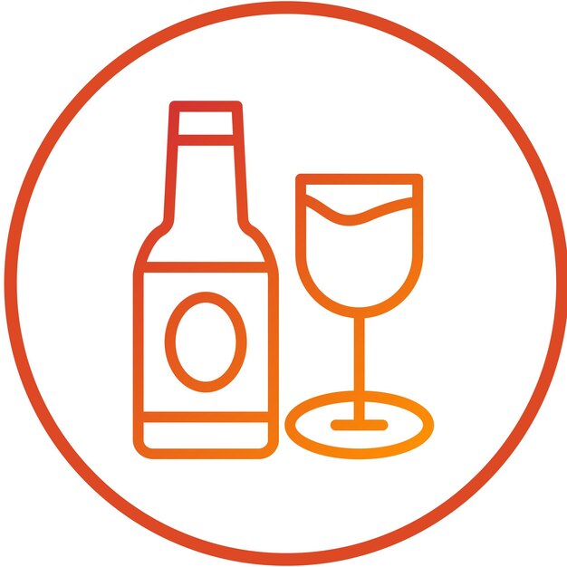 Diseño vectorial Estilo de icono de vino libre