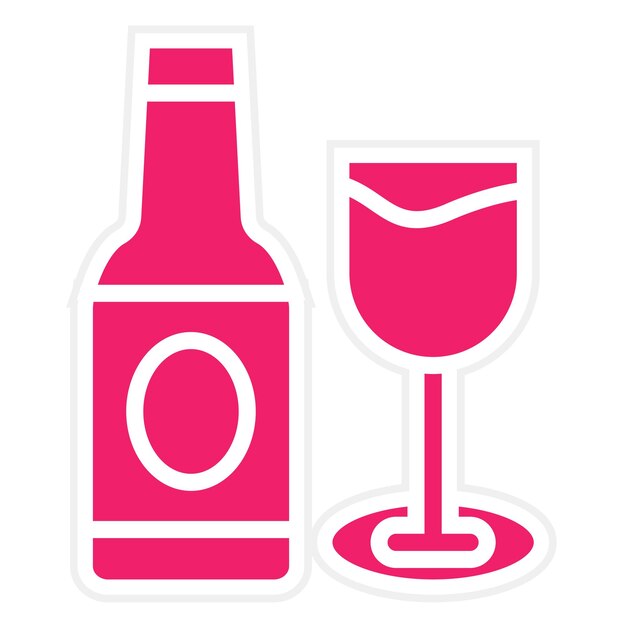 Diseño vectorial Estilo de icono de vino libre