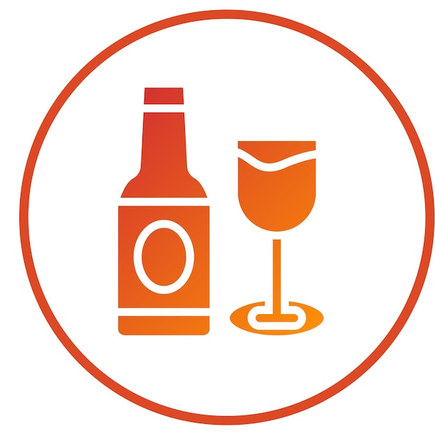 Diseño vectorial Estilo de icono de vino libre