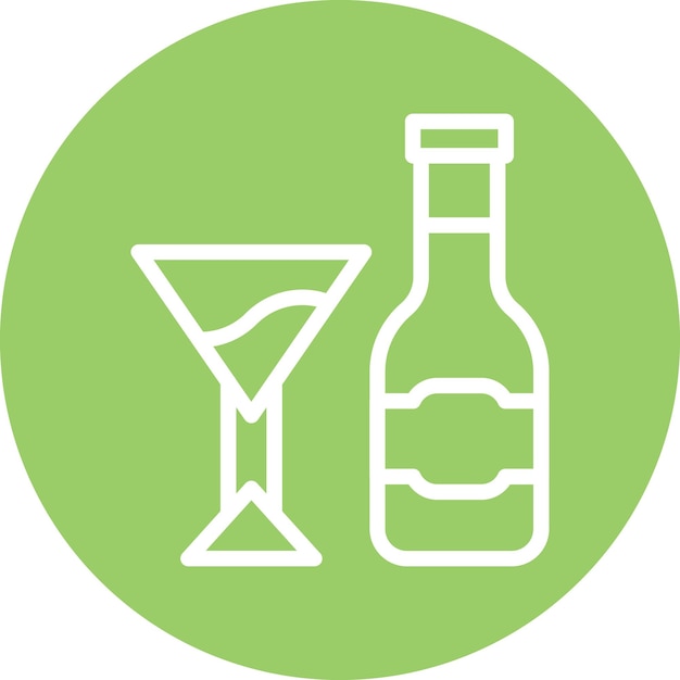 Diseño vectorial del estilo del icono del vino