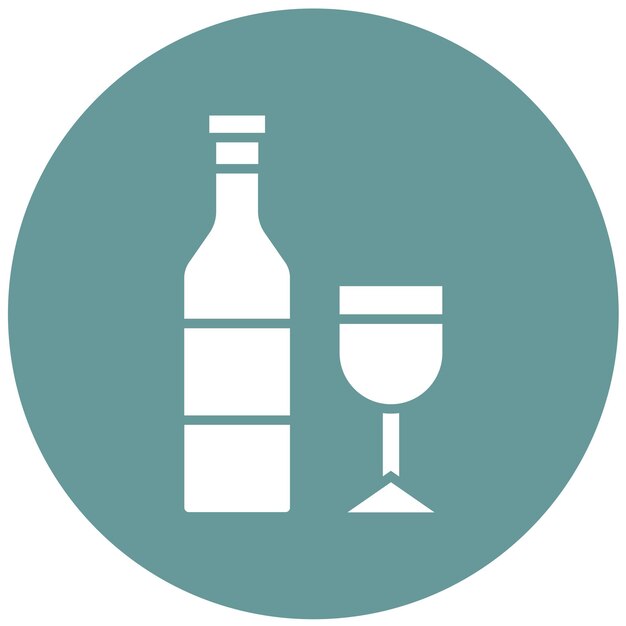 Diseño vectorial del estilo del icono del vino
