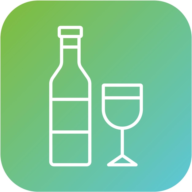 Diseño vectorial del estilo del icono del vino