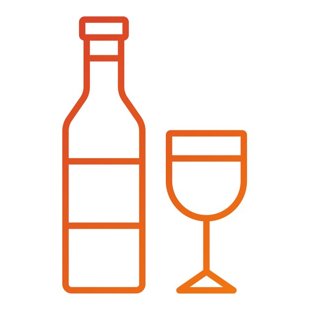 Diseño vectorial del estilo del icono del vino