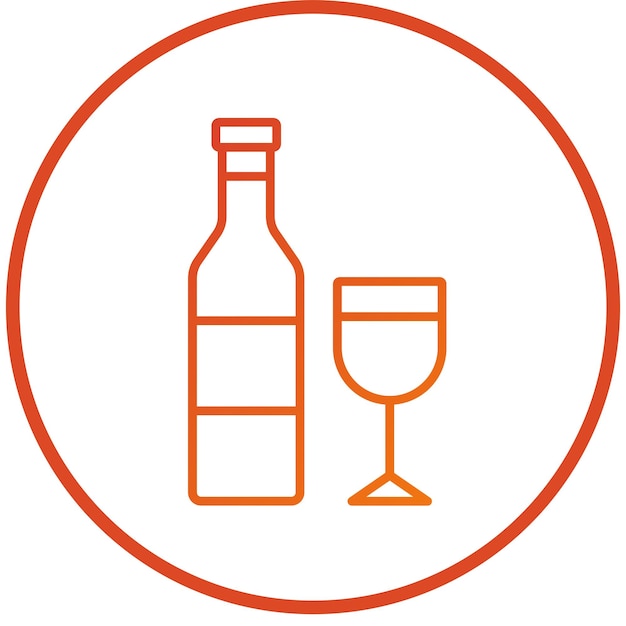 Diseño vectorial del estilo del icono del vino