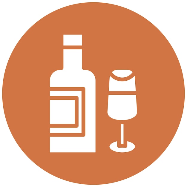 Diseño vectorial del estilo del icono del vino