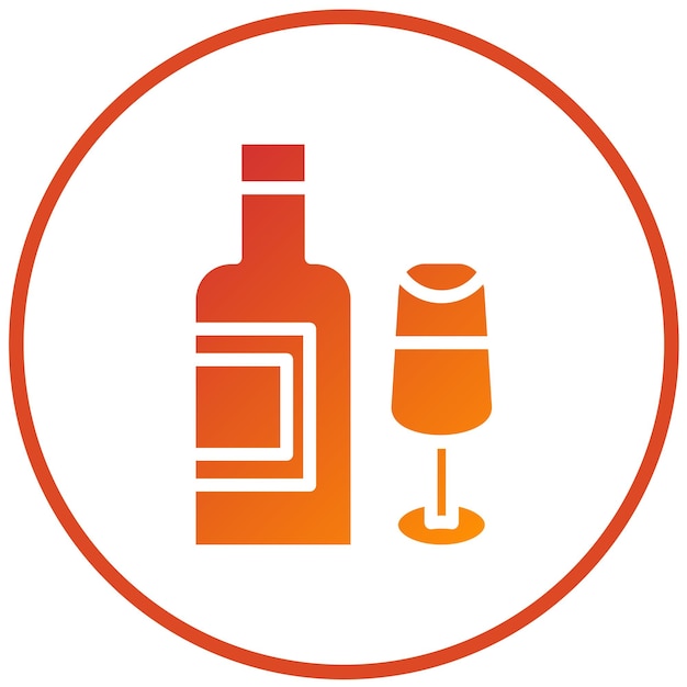 Diseño vectorial del estilo del icono del vino