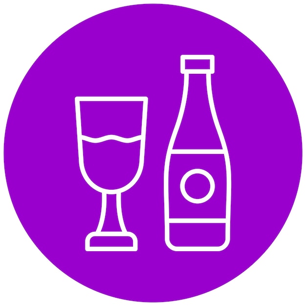 Diseño vectorial del estilo del icono del vino