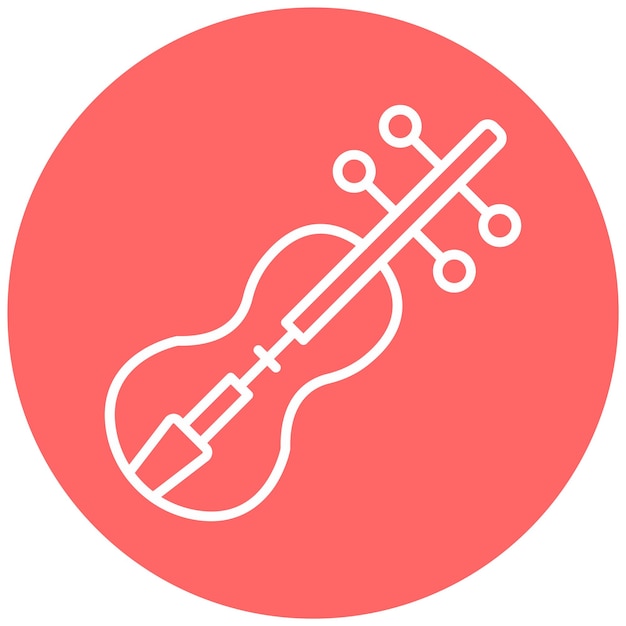 Diseño vectorial estilo del icono del violín