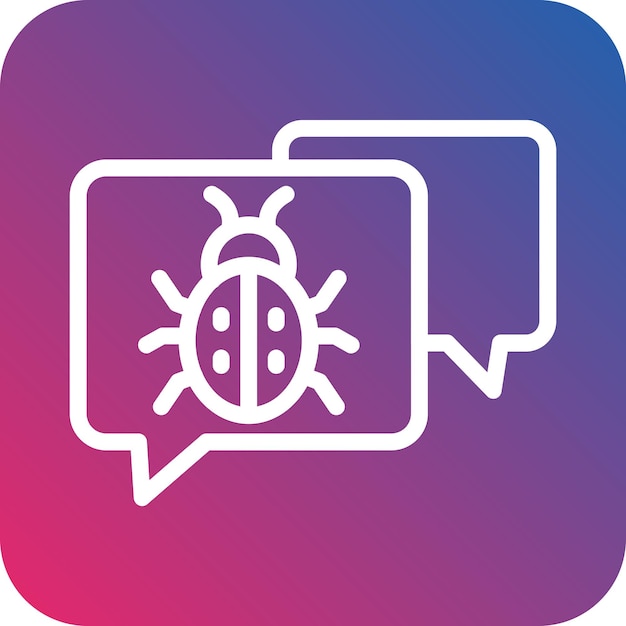 Diseño vectorial del estilo del icono del virus del chat