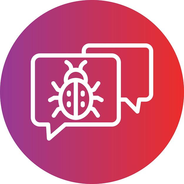 Diseño vectorial del estilo del icono del virus del chat