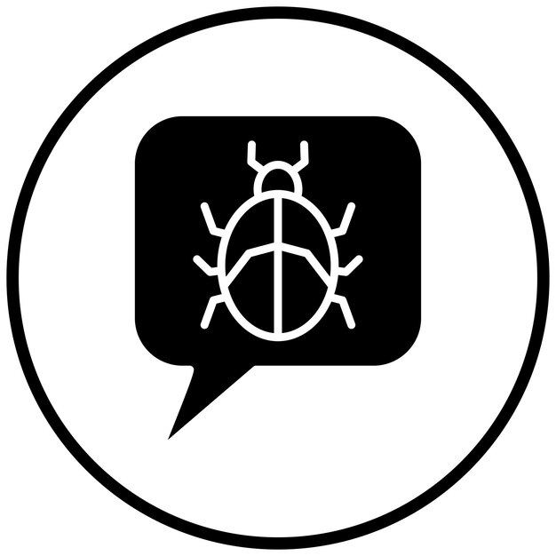 Diseño vectorial del estilo del icono del virus del chat