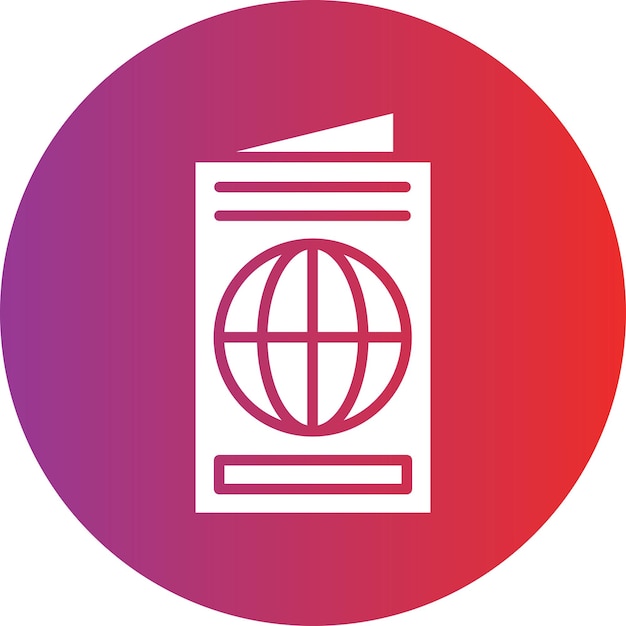 Diseño vectorial de estilo de icono de Visa para viajes