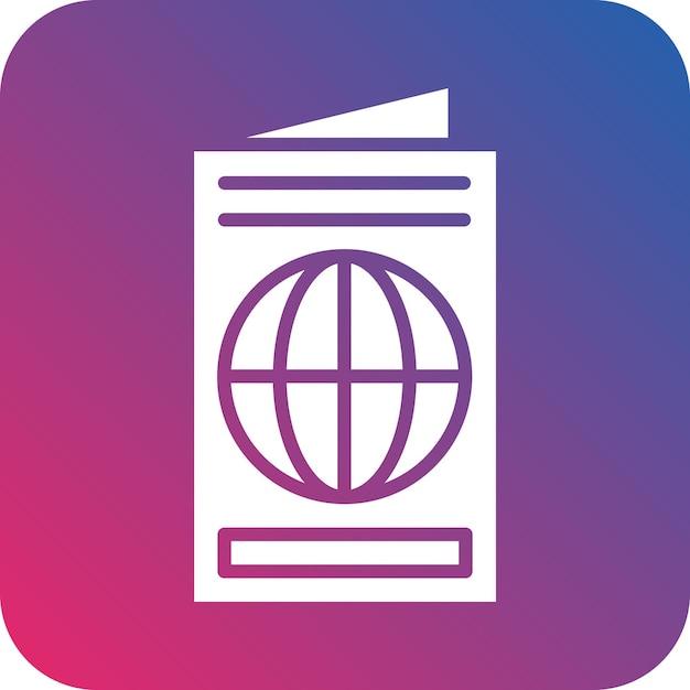 Diseño vectorial de estilo de icono de Visa para viajes