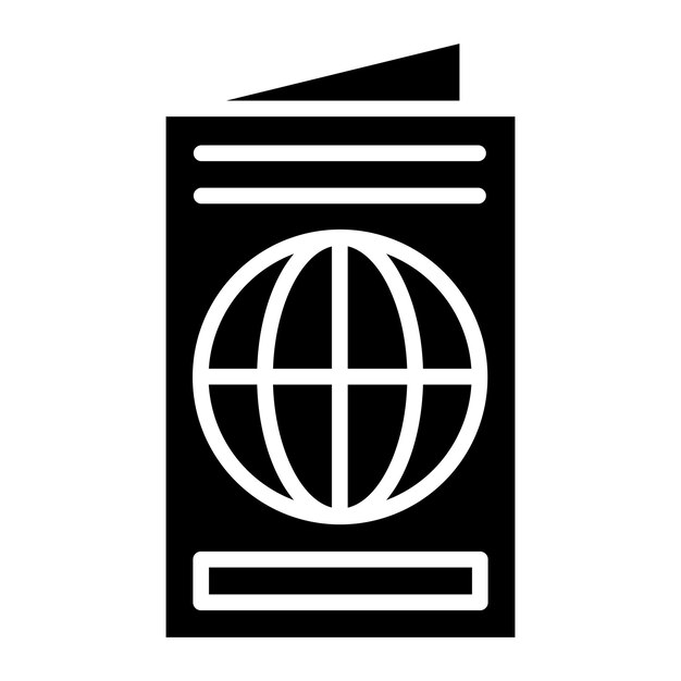Diseño vectorial de estilo de icono de Visa para viajes