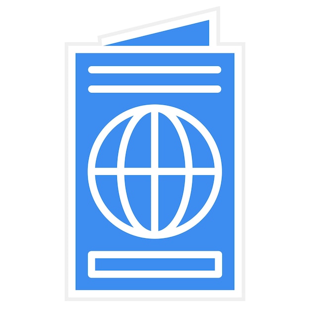 Diseño vectorial de estilo de icono de Visa para viajes