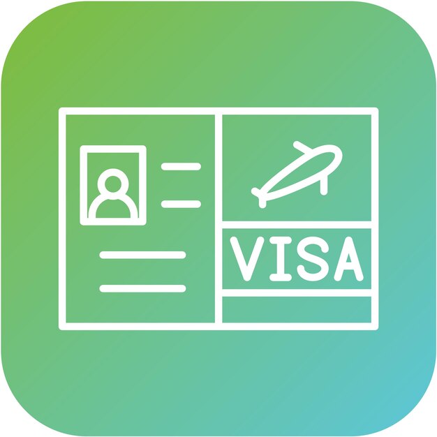 Diseño vectorial de estilo de icono de Visa para viajes