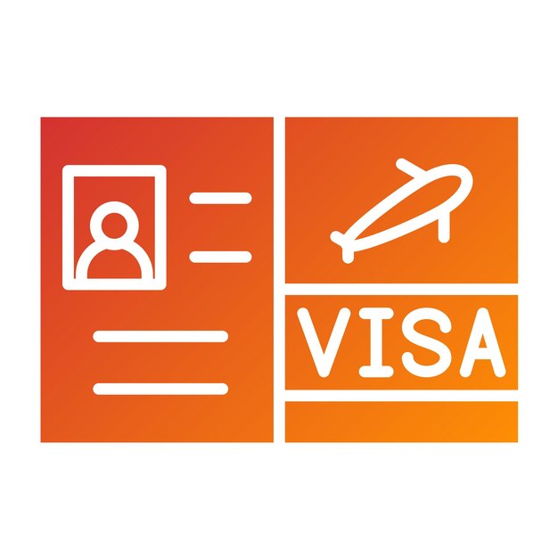 Diseño vectorial de estilo de icono de Visa para viajes