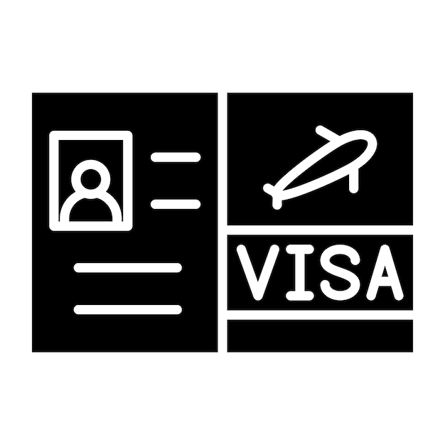 Vector diseño vectorial de estilo de icono de visa para viajes