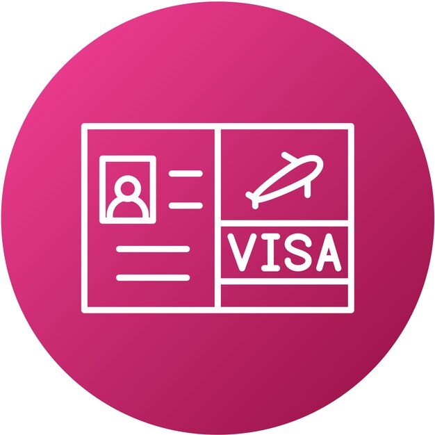 Diseño vectorial de estilo de icono de Visa para viajes