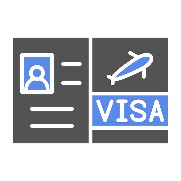 Diseño vectorial de estilo de icono de Visa para viajes