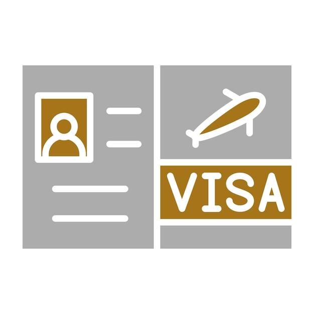 Diseño vectorial de estilo de icono de Visa para viajes