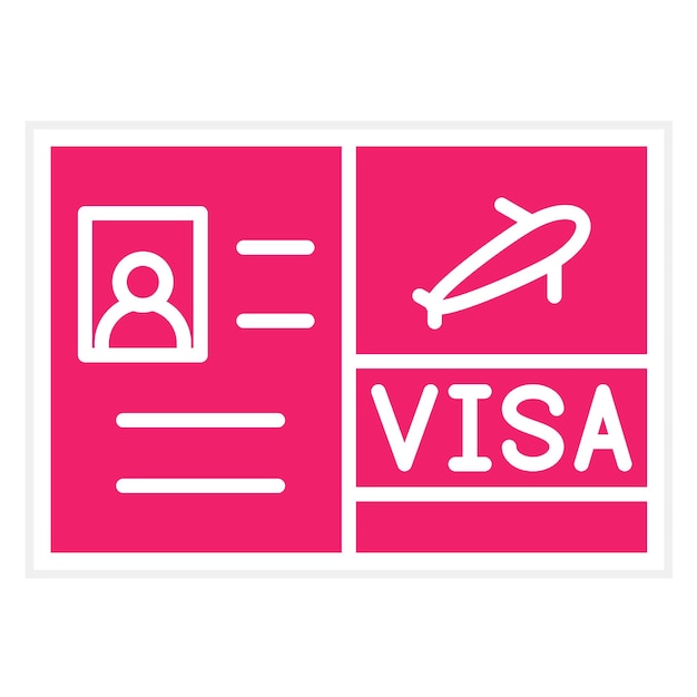 Diseño vectorial de estilo de icono de Visa para viajes