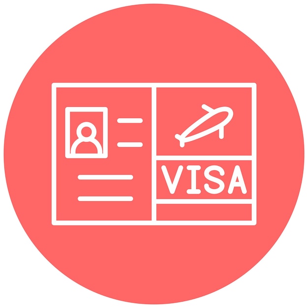 Vector diseño vectorial de estilo de icono de visa para viajes